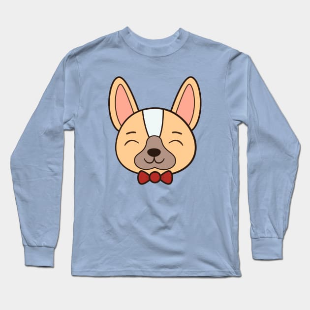 Cute and Kawaii Adorable French Bull Dog Long Sleeve T-Shirt by happinessinatee